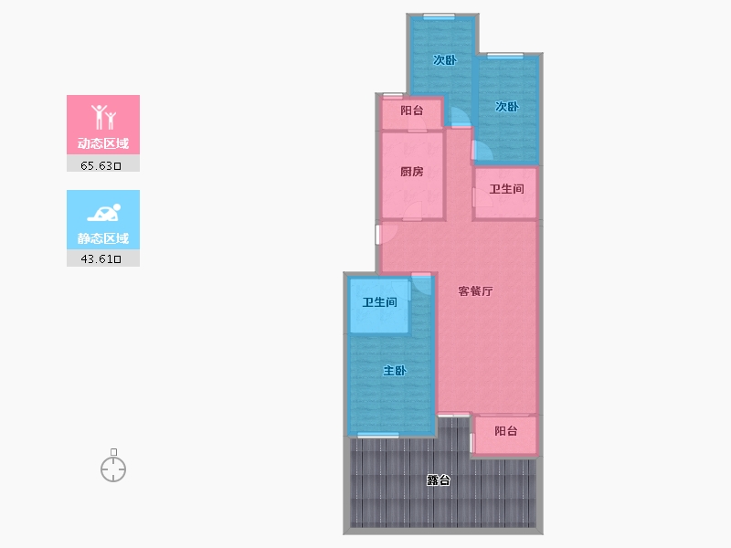 北京-北京市-龙腾苑六区-123.74-户型库-动静分区