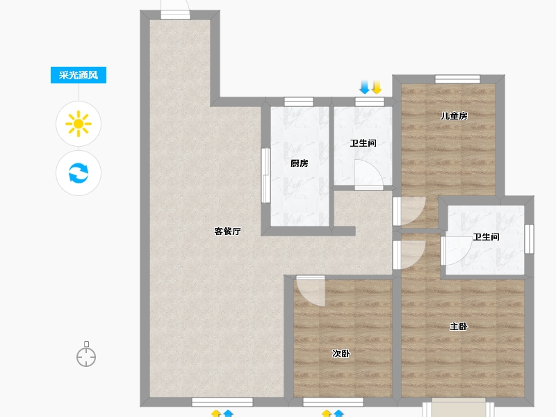 河南省-漯河市-悦澜轩-87.00-户型库-采光通风