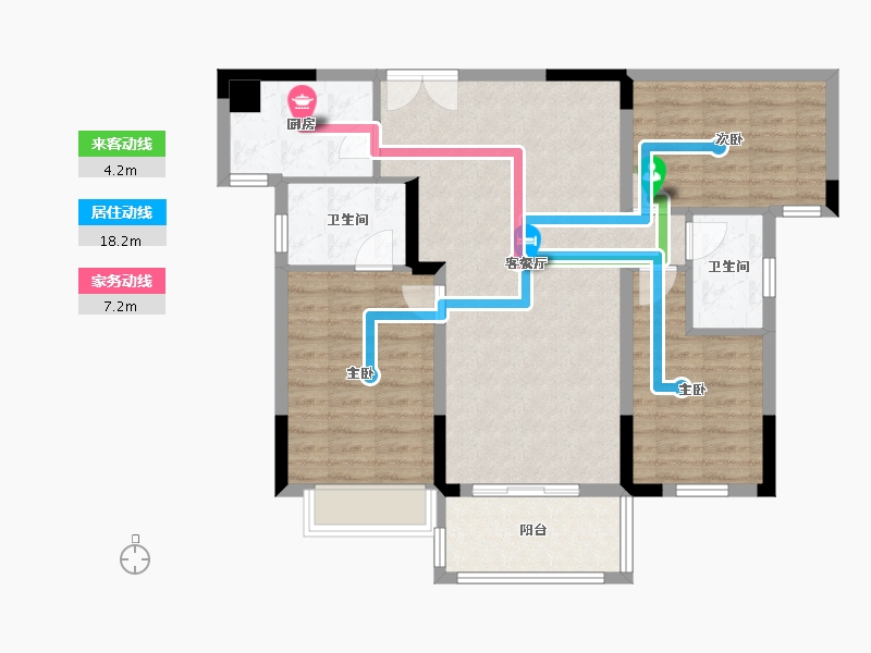 湖南省-长沙市-大唐印象-119.00-户型库-动静线