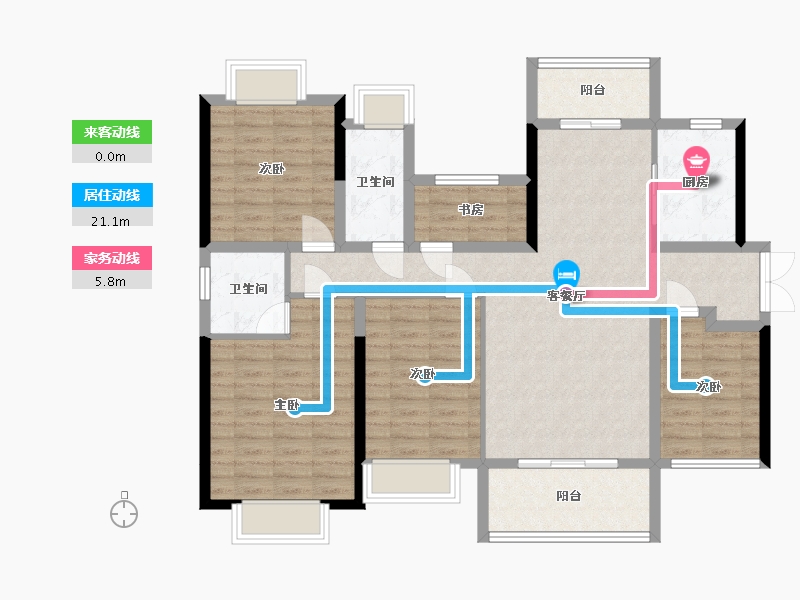 湖南省-长沙市-润和雅苑-149.00-户型库-动静线