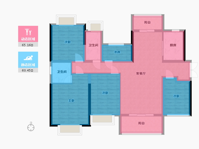 湖南省-长沙市-润和雅苑-149.00-户型库-动静分区