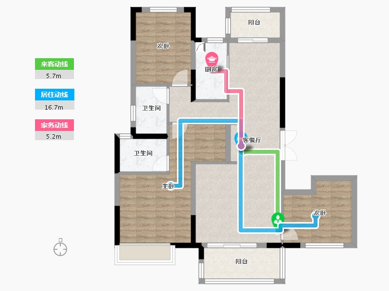 湖南省-长沙市-大唐印象-131.00-户型库-动静线