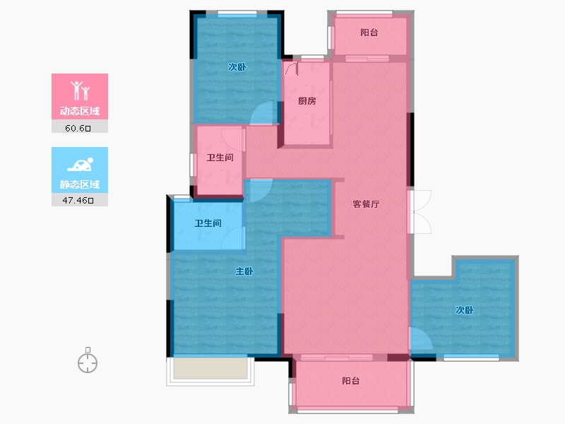 湖南省-长沙市-大唐印象-131.00-户型库-动静分区