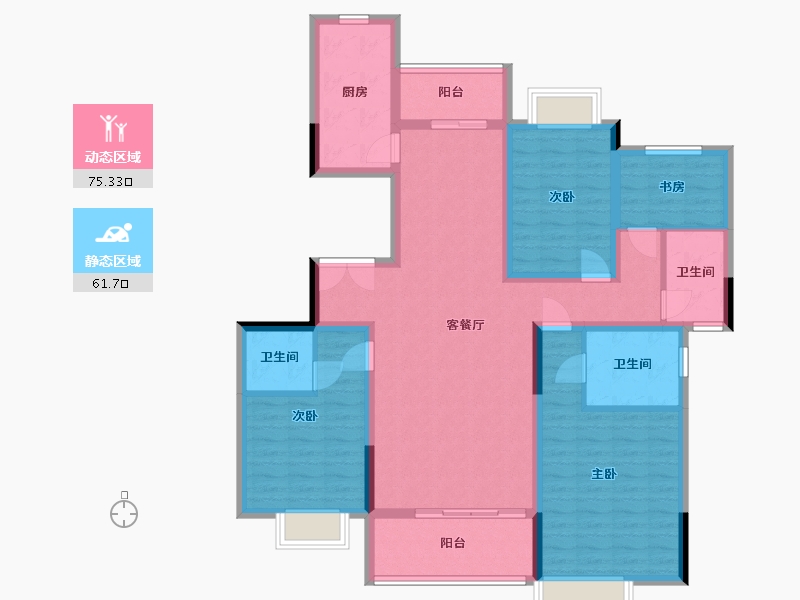 湖南省-长沙市-润和雅苑-160.00-户型库-动静分区