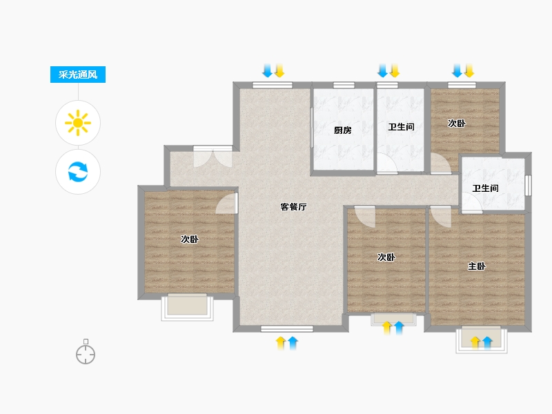 新疆维吾尔自治区-乌鲁木齐市-雅和家园-117.00-户型库-采光通风