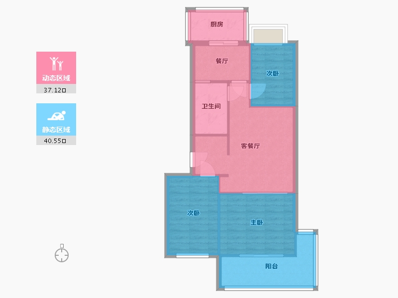 山东省-烟台市-金沟寨小区-86.00-户型库-动静分区