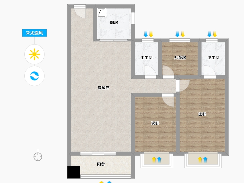 河南省-安阳市-嘉州城-100.00-户型库-采光通风