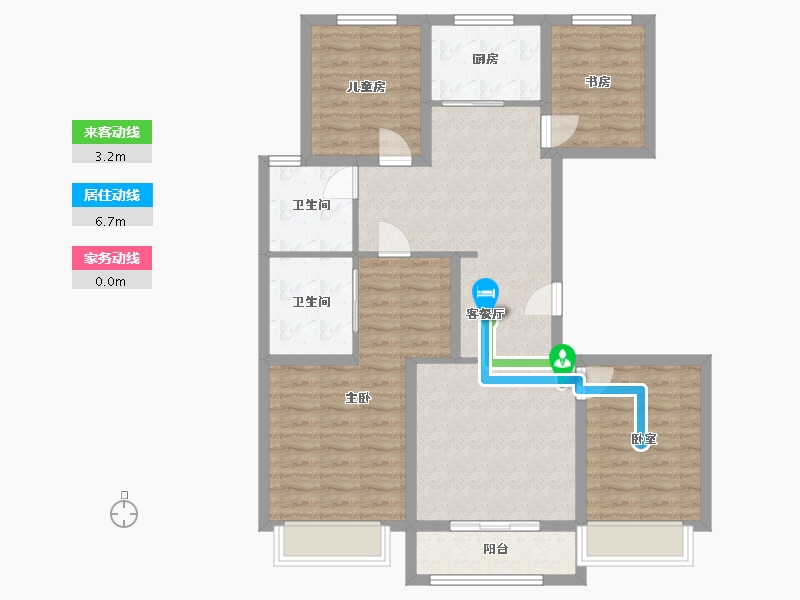 北京-北京市-中海凯旋-104.00-户型库-动静线