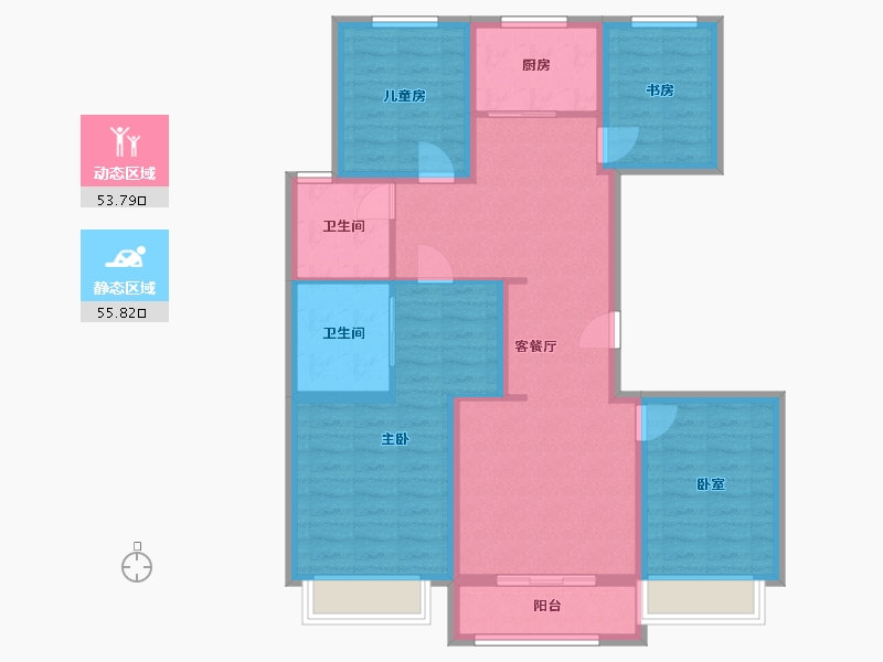 北京-北京市-中海凯旋-104.00-户型库-动静分区