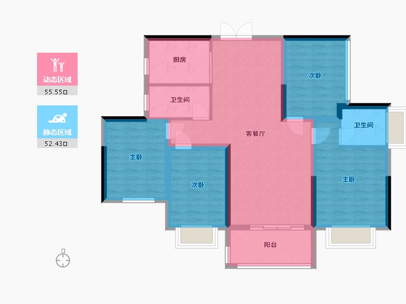 湖南省-长沙市-润和雅苑-128.00-户型库-动静分区