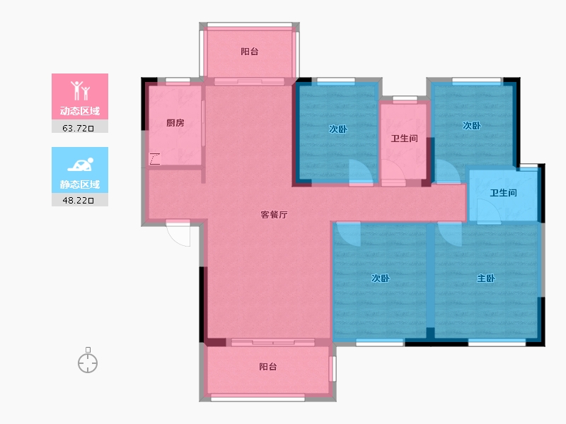 湖南省-长沙市-大唐印象-129.00-户型库-动静分区