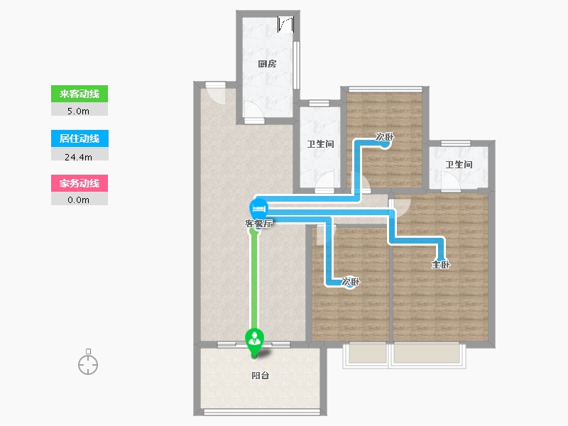 江苏省-南通市-蓝光雍锦园-东区-119.00-户型库-动静线