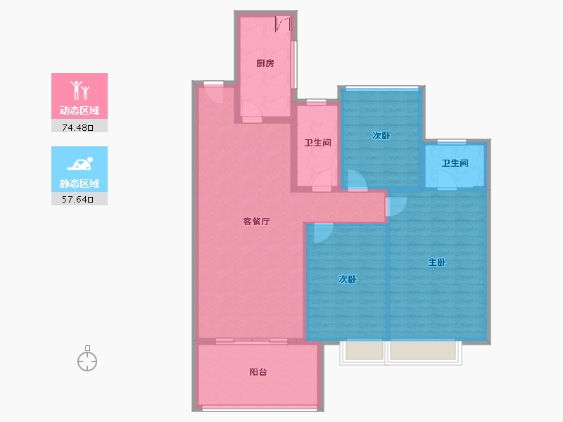 江苏省-南通市-蓝光雍锦园-东区-119.00-户型库-动静分区