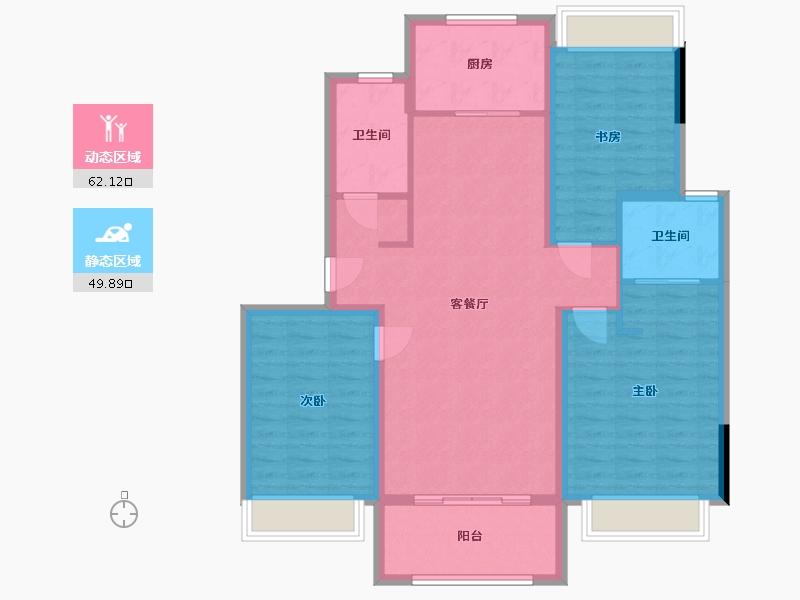 安徽省-宿州市-嘉泰龙城壹号爱丁堡-101.22-户型库-动静分区