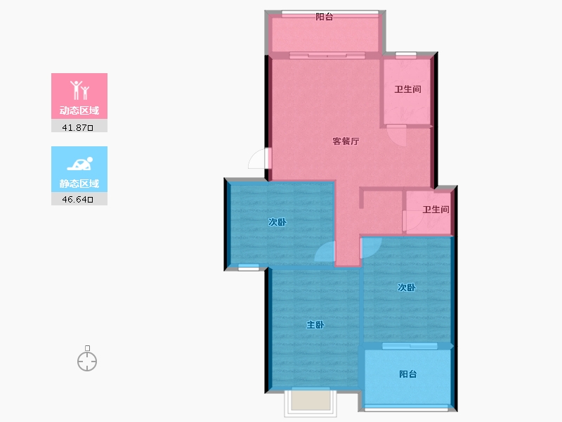 福建省-福州市-旗山教师公寓-80.00-户型库-动静分区