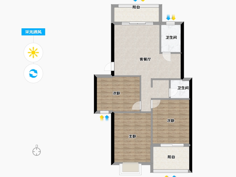 福建省-福州市-旗山教师公寓-80.00-户型库-采光通风