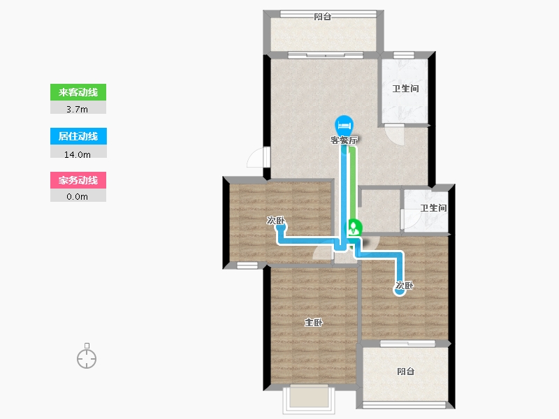 福建省-福州市-旗山教师公寓-80.00-户型库-动静线