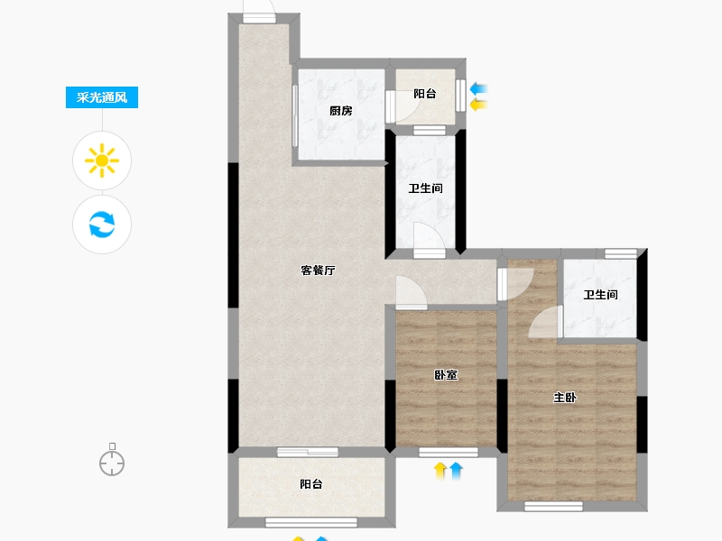 广西壮族自治区-河池市-宜州天地-105.00-户型库-采光通风