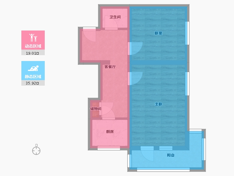 北京-北京市-木樨地-45.40-户型库-动静分区