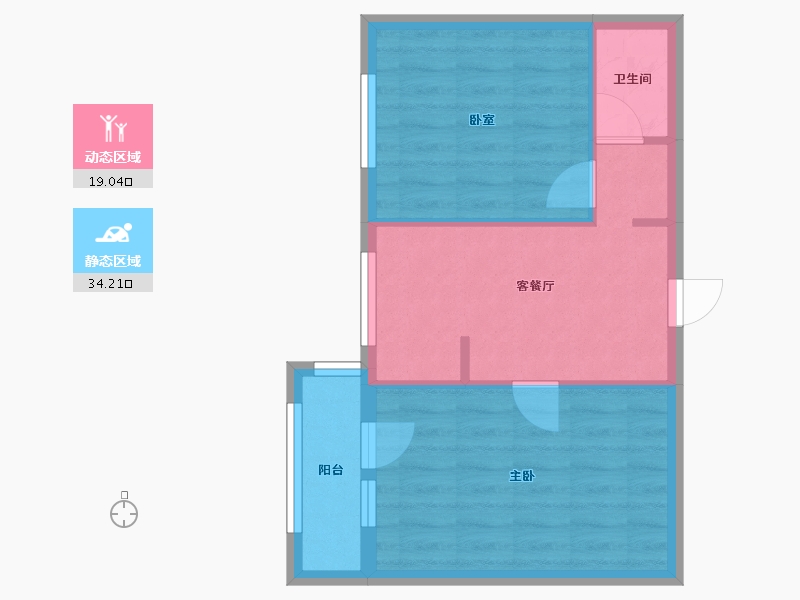 北京-北京市-海淀南路11号楼-2单元-45.80-户型库-动静分区