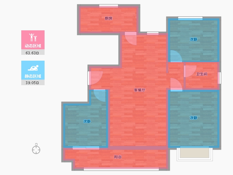 山东省-济南市-金宸府-91.45-户型库-动静分区