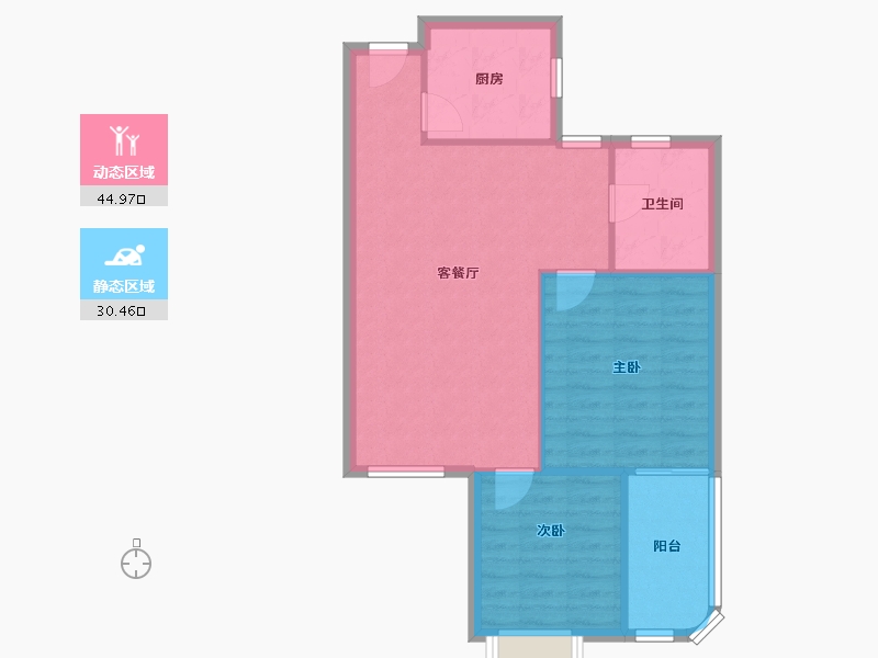 浙江省-杭州市-天星苑-69.40-户型库-动静分区