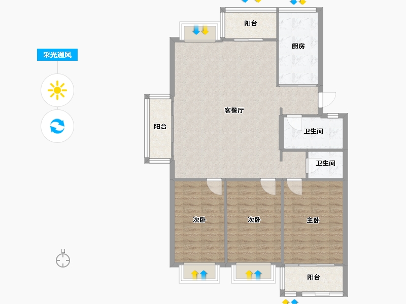 山东省-青岛市-福林苑小区-一期-116.46-户型库-采光通风