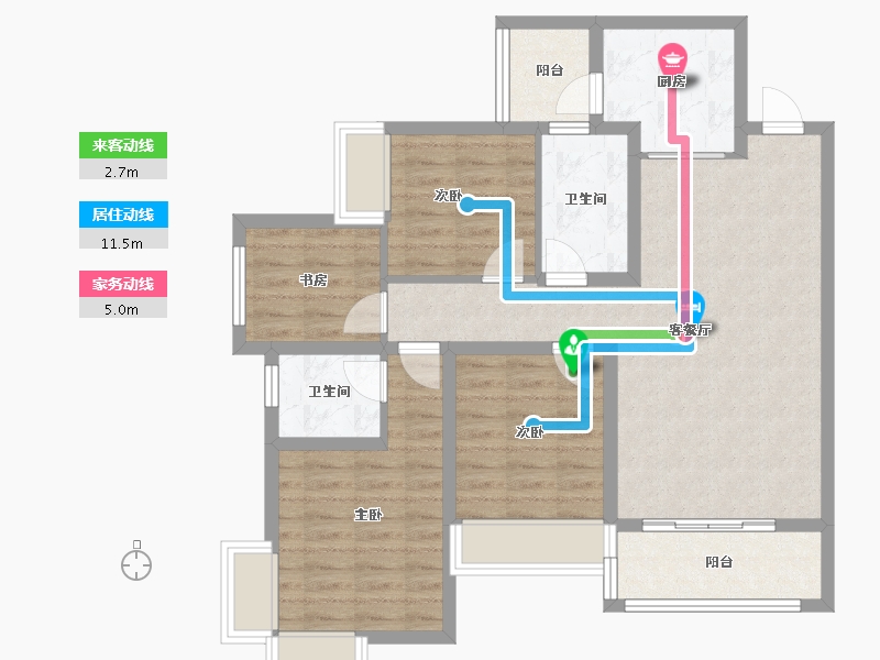 四川省-眉山市-万景进园-90.00-户型库-动静线