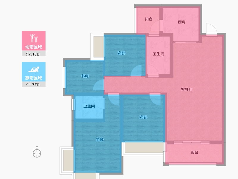 四川省-眉山市-万景进园-90.00-户型库-动静分区