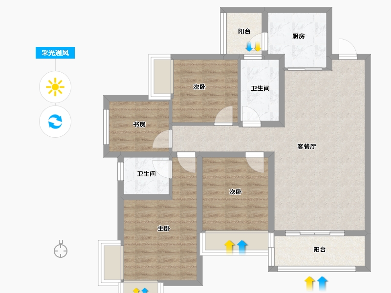 四川省-眉山市-万景进园-90.00-户型库-采光通风