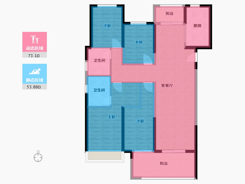 河南省-郑州市-九溪天悦-111.00-户型库-动静分区