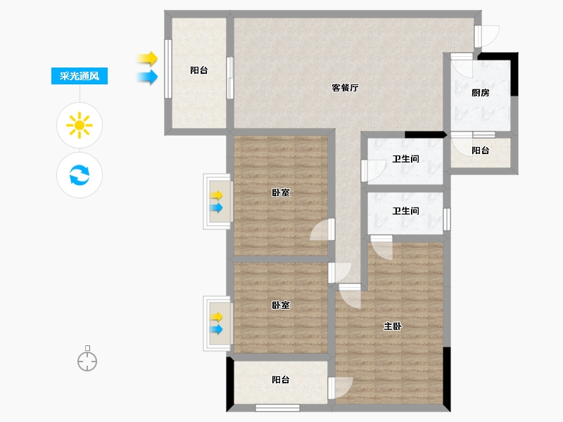 四川省-内江市-金山晶座-112.00-户型库-采光通风