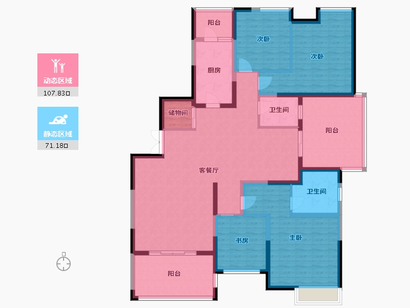 山东省-日照市-御景东方-175.16-户型库-动静分区