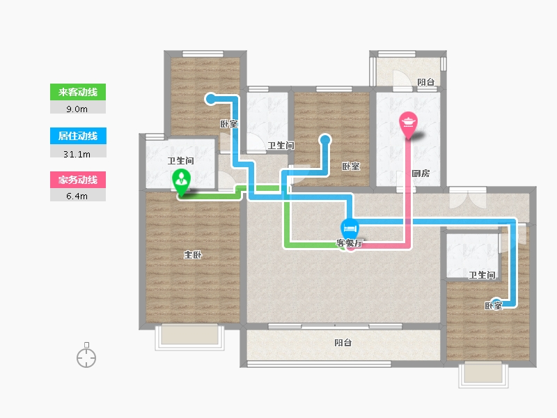 陕西省-西安市-御锦城-130.00-户型库-动静线