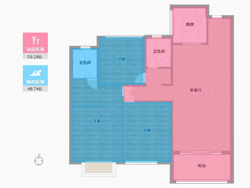 贵州省-黔南布依族苗族自治州-伯爵玉水华府-98.00-户型库-动静分区