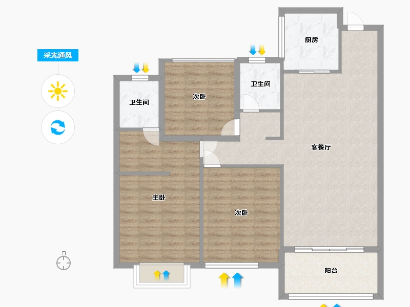 贵州省-黔南布依族苗族自治州-伯爵玉水华府-98.00-户型库-采光通风