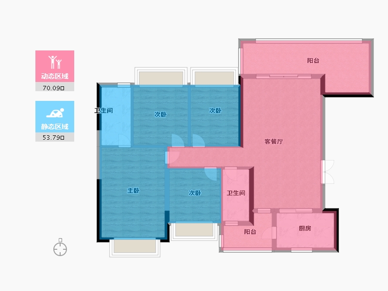 贵州省-铜仁市-麒龙印象江口-111.47-户型库-动静分区