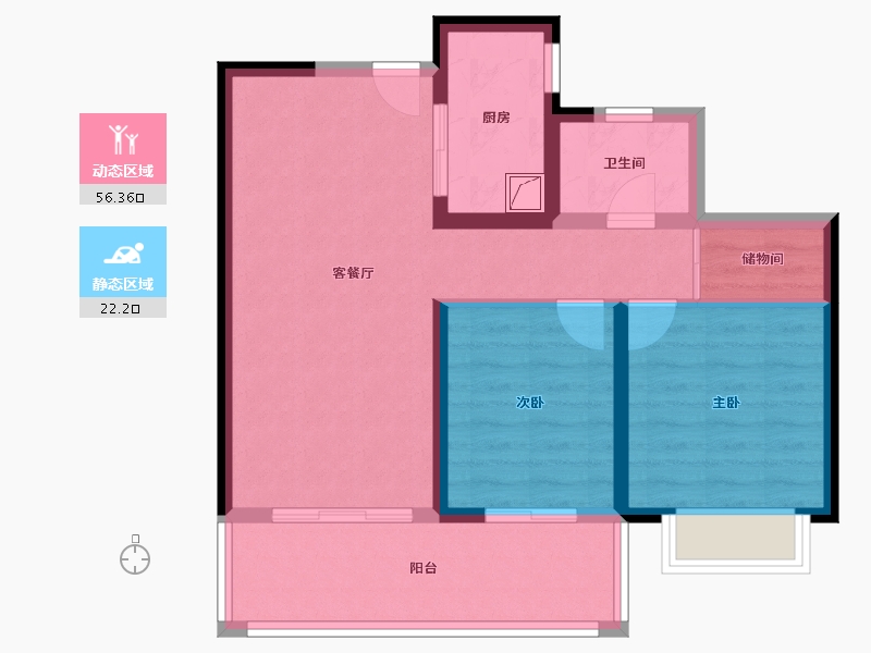 云南省-昆明市-光明璟宸-72.18-户型库-动静分区