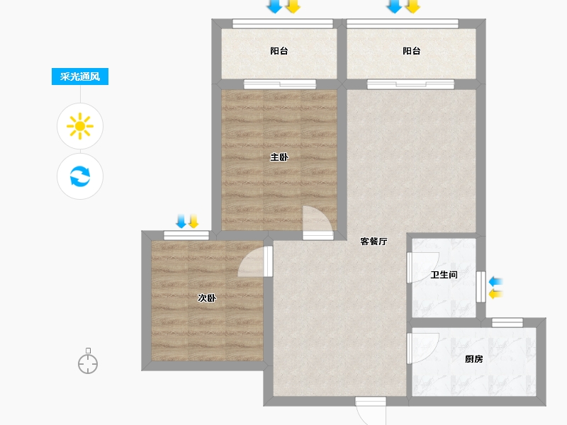 河北省-张家口市-境门御府-65.00-户型库-采光通风