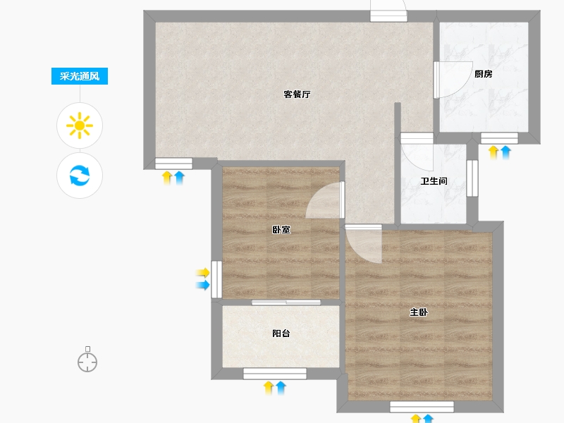 上海-上海市-崧泽华城·和瑞西苑-49.40-户型库-采光通风