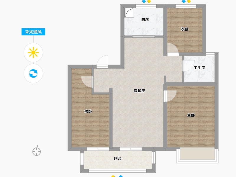 山东省-济宁市-秀锦苑-90.00-户型库-采光通风