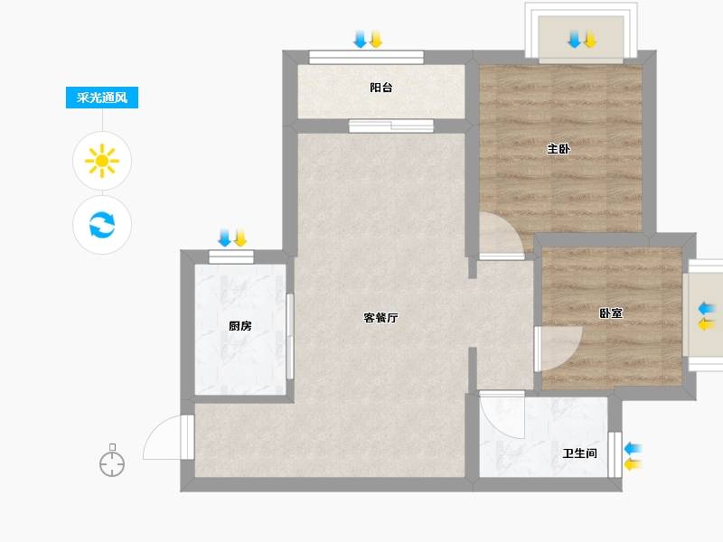 广东省-深圳市-南山悦时光安居房-53.60-户型库-采光通风