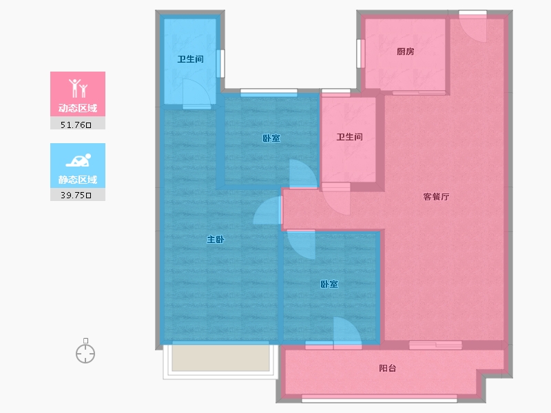 湖北省-孝感市-碧桂园·时代城-90.00-户型库-动静分区