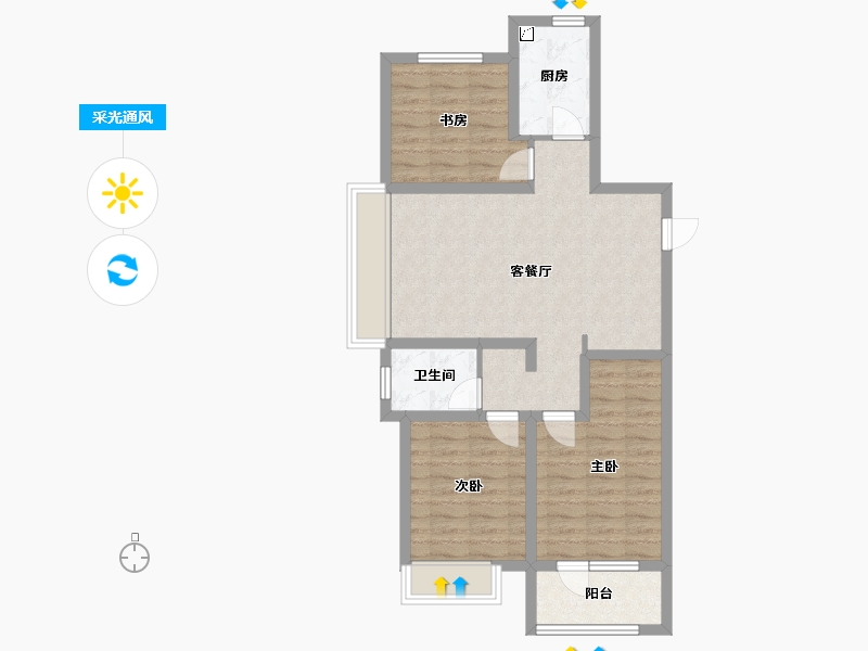 山东省-青岛市-天泰欢乐时光-76.99-户型库-采光通风