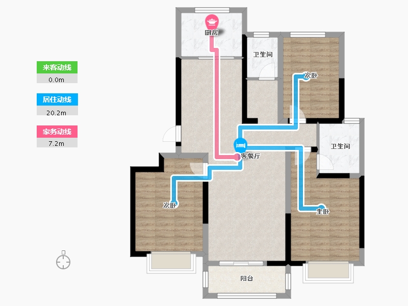 河南省-新乡市-恒杰世博庄园-104.00-户型库-动静线