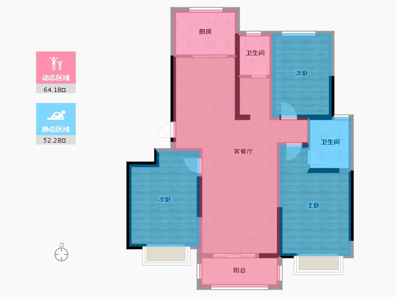 河南省-新乡市-恒杰世博庄园-104.00-户型库-动静分区