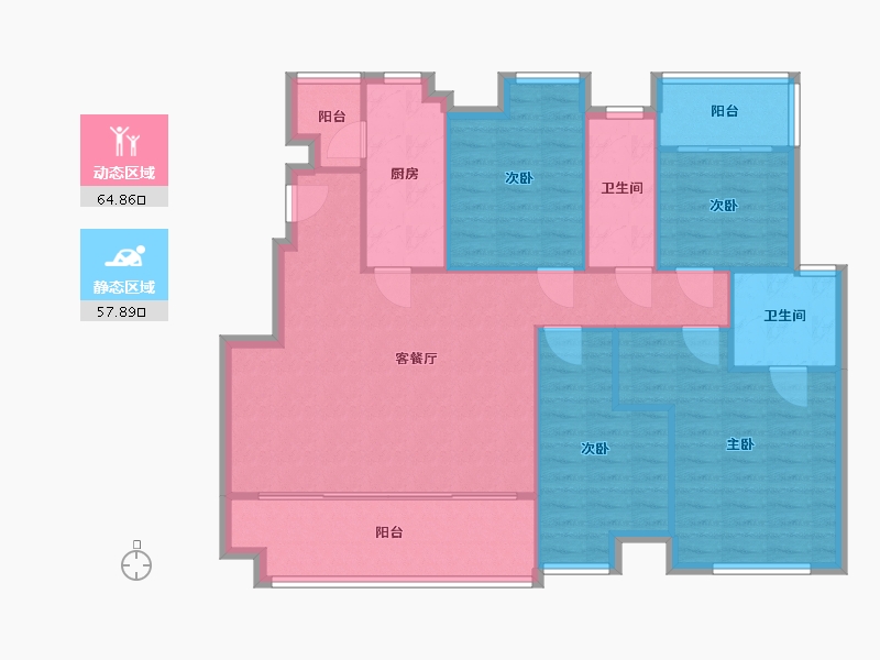 重庆-重庆市-九龙坡-110.00-户型库-动静分区