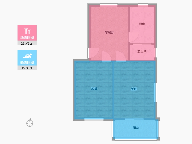 浙江省-宁波市-汪弄社区-58.00-户型库-动静分区