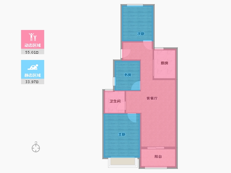 浙江省-宁波市-万科海上都会-80.00-户型库-动静分区