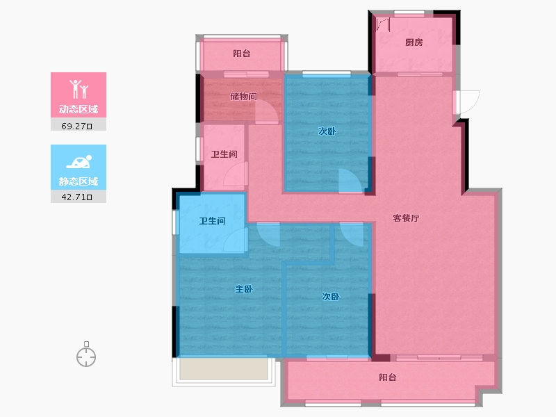 安徽省-合肥市-力高澜湖前城-100.00-户型库-动静分区